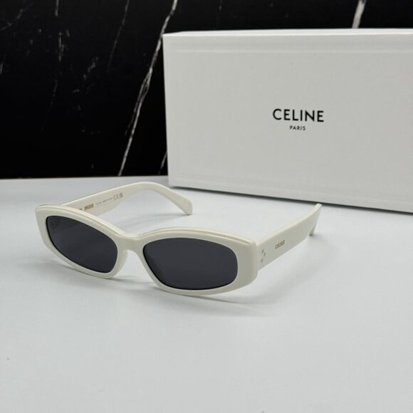NEW CL40252I 25A CELINE SUNGLASSES WHITE GREY WOMEN EYEWEAR CELINE - Picture 1 of 13